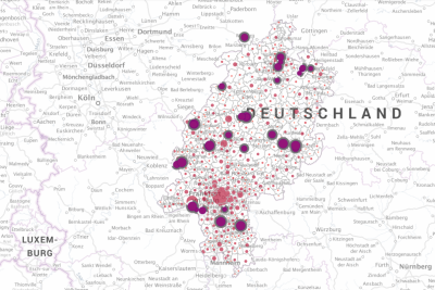 Das Bild zeigt die Benutzeroberfläche des Wärmeatlas Hessen